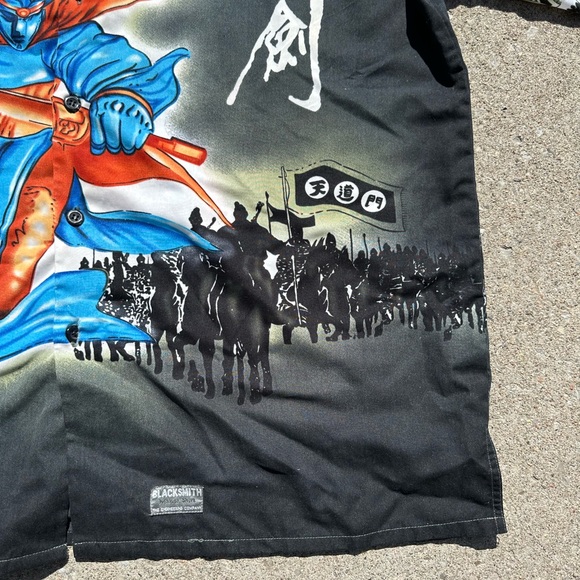 Vintage Blacksmith Japanese Manga Shirt Samurai 90's Button Long Sleeve size XL - Picture 6 of 14
